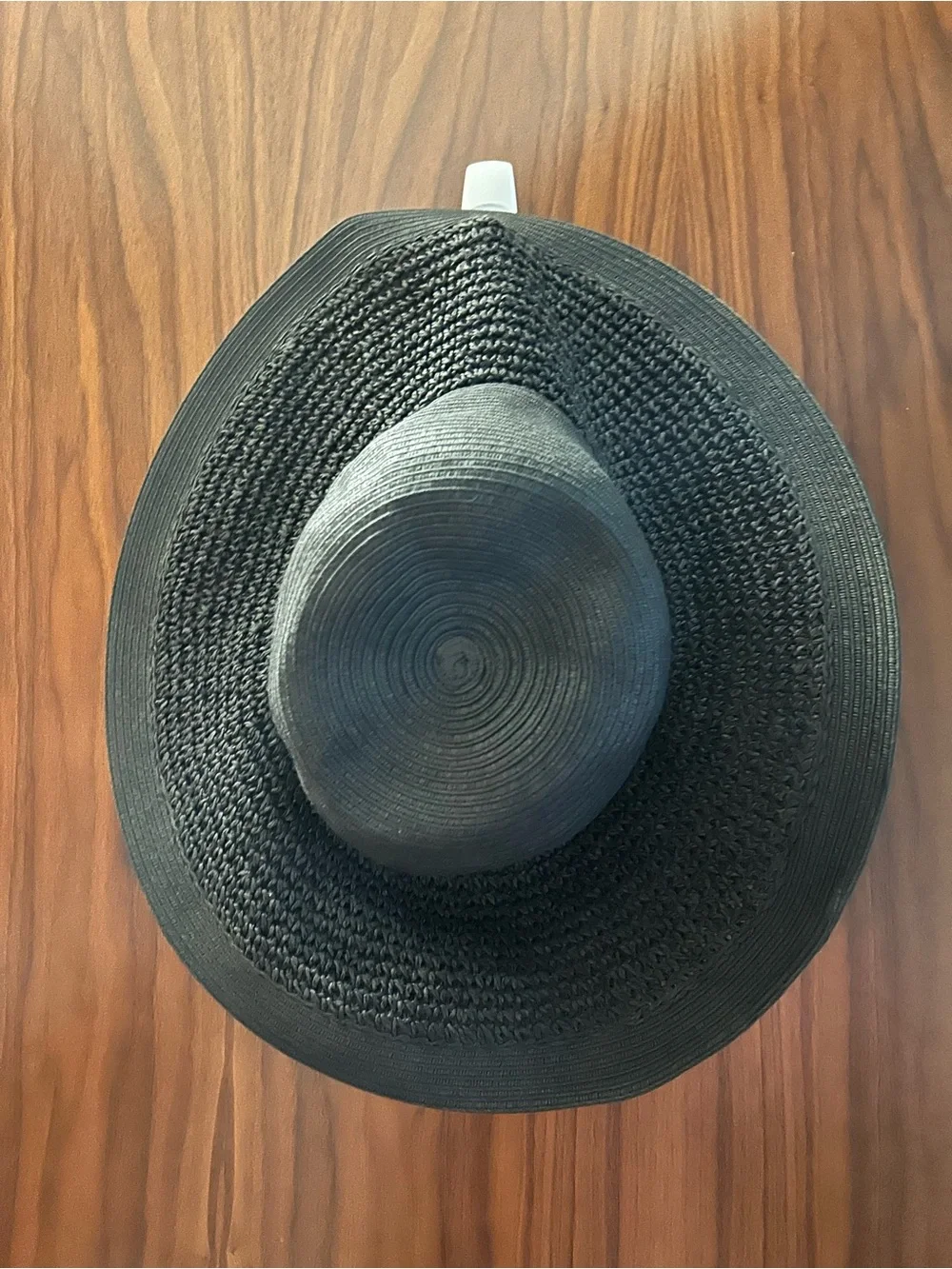 J. Crew Black Wide-Brim Straw Hat
